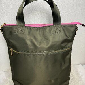NWOT An - dorned Nylon Large Convertible Travel Tote Messenger Bag